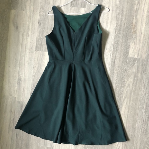 Custom hunter green fit and flare dress - Picture 2 of 2